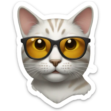Cat with sunglasses sticker