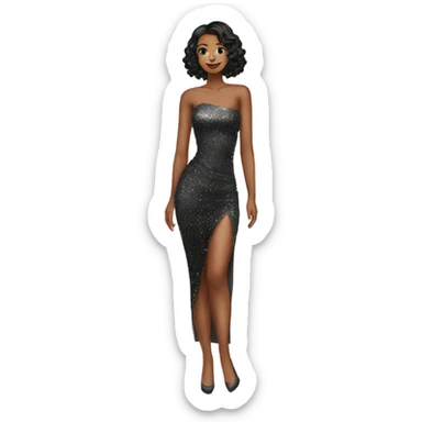 sparkly long bodycon dress sticker