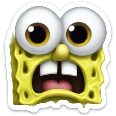 SpongeBob geeked out of his mind sticker