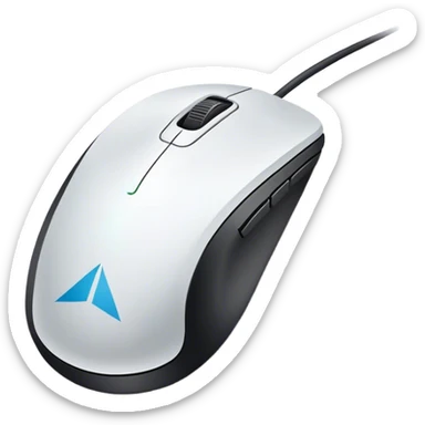 Arrow icon on a computer mouse sticker