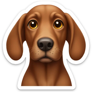 brown dog with long floppy ears and a long nose sticker