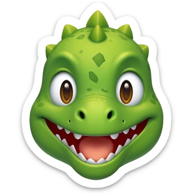 Every reaction of a dinosaur faced emoji sticker