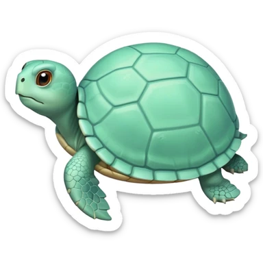 a small mint-colored turtle sticker