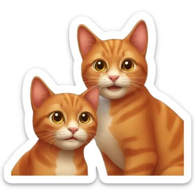 two red cats sticker