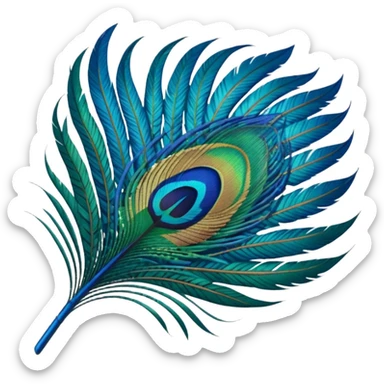 Peacock feather sticker