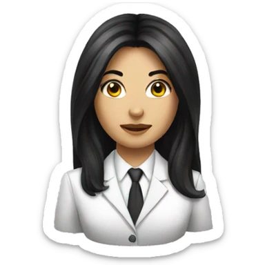 Female defense attorney with long black hair  sticker