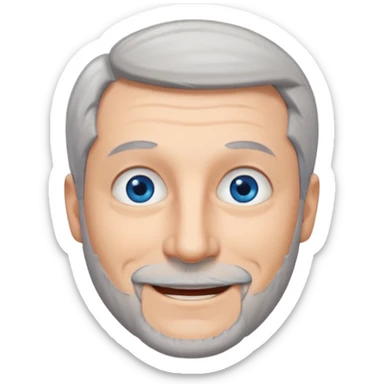 homme yeux bleus presque chauve et une barbe courte moins de chevaux et sourir sticker