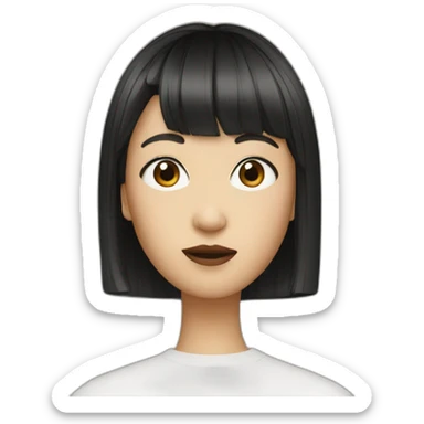 Celine Song Director Asian bowlcut hair sticker