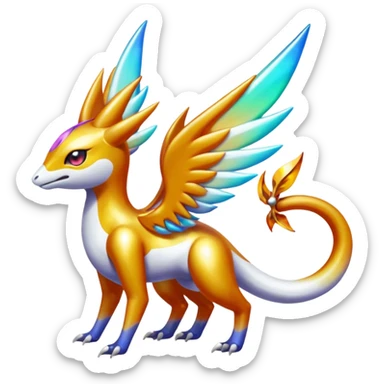 Shiny Colorful Meloetta-Latias-Koraidon-Peppercat-Wargreymon-Protogen-Fakémon-fusion-hybrid-creature sticker