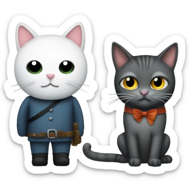 Ned Kelly with a bow and a cat sticker