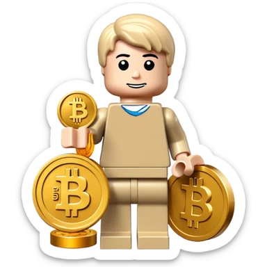 lego homme bitcoin sticker