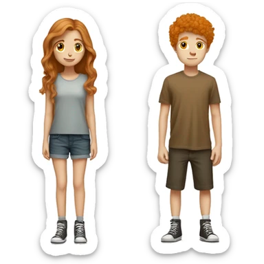  light brown haired girly girl inlove with tall ginger skater boy sticker