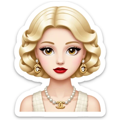 Cinematic Realistic Chanel Pop Culture Emoji, depicted with timeless elegance and iconic style rendered with luxurious textures and dynamic, sophisticated lighting. sticker