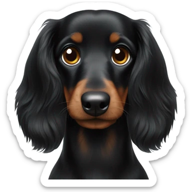 Cute black dachshund-bolonka breed sticker