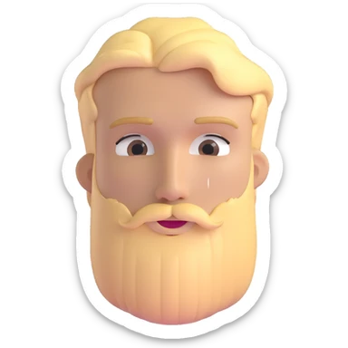 young man with blonde hair and neat medium beard sticker