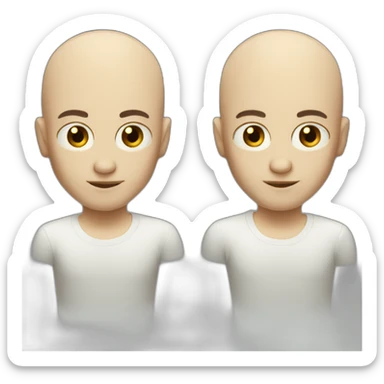 a character with baldness but few hair sticker