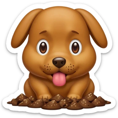 Dog eating poop sticker