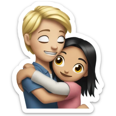 Lucy hugging stitch sticker