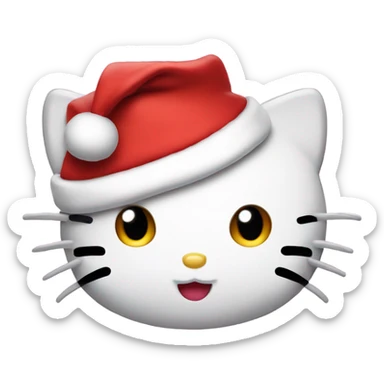 Hellokitty with a santa hat sticker