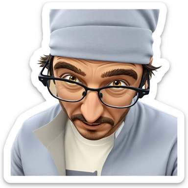 intense gaze of a man sticker