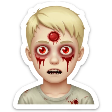 Cute blonde boy, 16 years old zombie sticker
