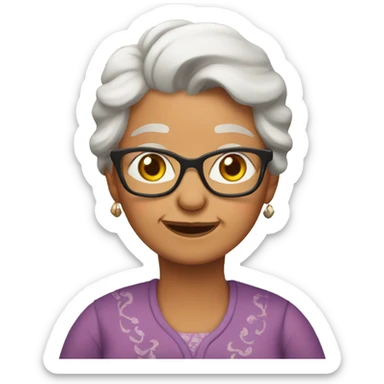 tabby cat as grandma sticker
