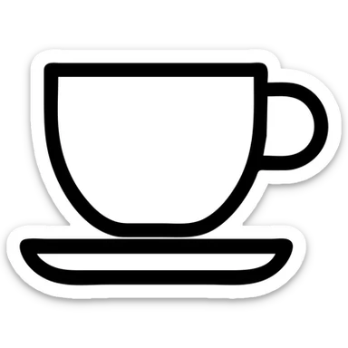 espresso cup, outlined icon style, monochrome, minimalistic sticker