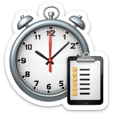 clock combined with a checklist sticker