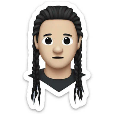 michael myers with two long black native braids  sticker