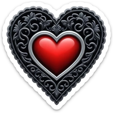 gothic heart with black lace sticker