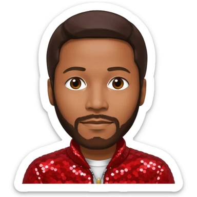 Marvin Gaye with dark brown hair, red sequin outfit sticker