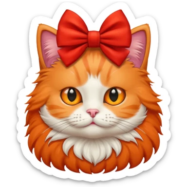 Cat wearing a bow sticker
