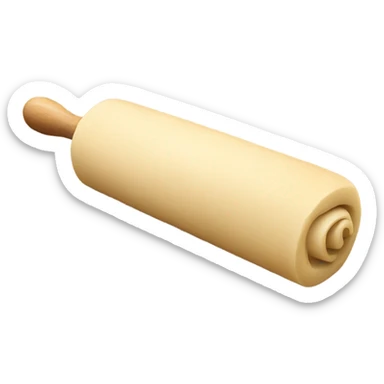 Dough being rolled by a rolling pin sticker