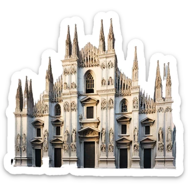 milano duomo cartoon sticker