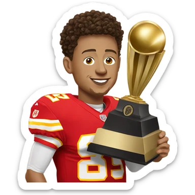 Patrick Mahomes holding nfc trophy  sticker