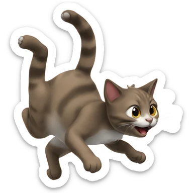 cat doing back flip sticker