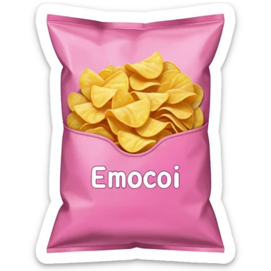 Pink bag of potato chips sticker
