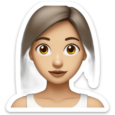 Fille brune blanche de peau avec des yeux noisette  sticker