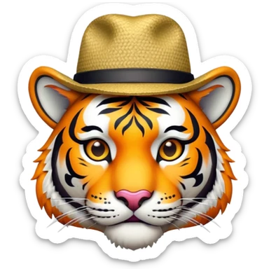 tiger face wearing stylish hat for Twitch emote sticker