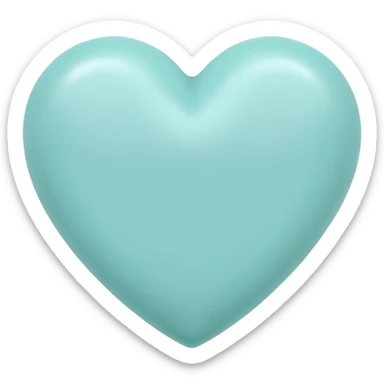 Pastel turquoise heart sticker