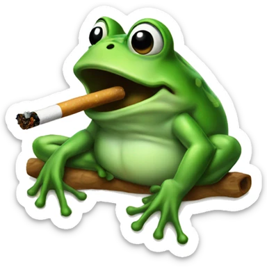 Frog smoking  sticker