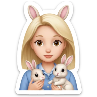 Sara with a bunny sticker