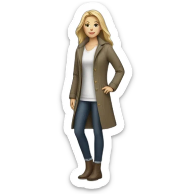 white women casual fashion with long jacket sticker