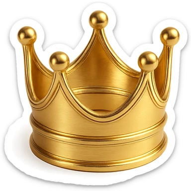 a gold crown, shiny and ornate sticker