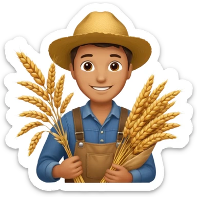 papa con ropa de granjero like sticker