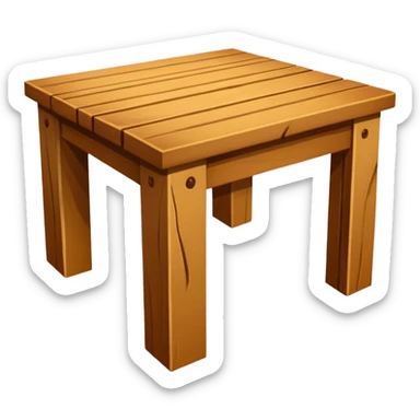 mesa de madera mesa de comedor, con cuatro patas hecha de madera sticker