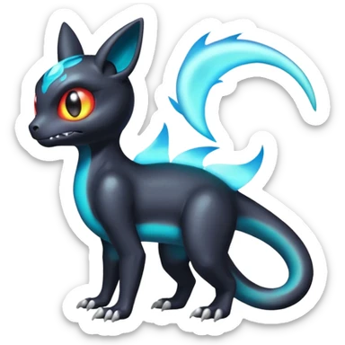 Shiny Duskull-Umbreon-Charmeleon-Fakémon-hybrid-creature (full body)  sticker