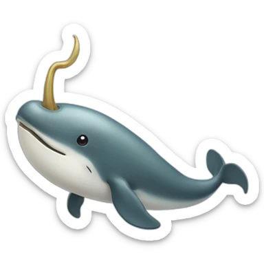 Narwhale with a horn sticker