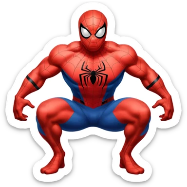 Spider-Man squatting 400 pounds sticker