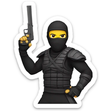 Ninja con una pistola sticker